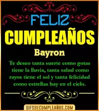 GIF Frases de Cumpleaños Bayron